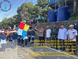 Polsek Cilograng Lakukan Pengamanan Gerak Jalan