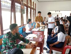 Pos Siding Pamtas RI-Mly Yonarmed 16/TK Laksanakan Imunisasi Japanese Encephalitis