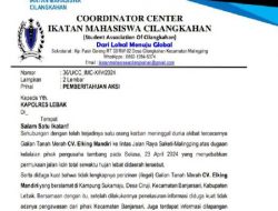 Buntut Kejadian Korban Meninggal, Ikatan Mahasiswa Cilangkahan Layangkan Surat Aksi