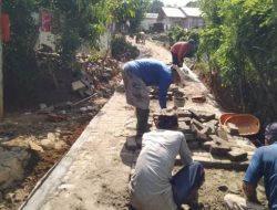 Jalan Lingkungan di Bangun Dengan Paving Blok Yang Diduga Tidak Berkualitas
