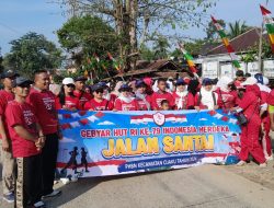 Sambut HUT RI ke-79, Panitia Kecamatan Cijaku Lakukan Kegiatan Jalan Santai