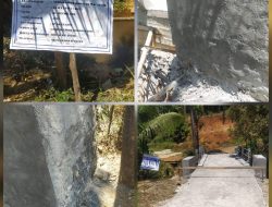 Pembangunan Jembatan Plat Beton di Desa Cikaret Terkesan Asal Jadi