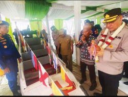 Mudahkan Transportasi Warga Polres Banyuasin Berikan Bantuan Speed Boat Ambulance Air