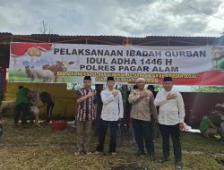 Polres Pagaralam Laksanakan Penyembelihan Hewan Kurban Idul Adha 1446 H