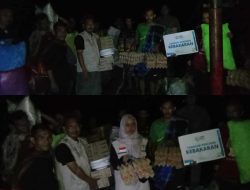 Meski Hujan Lebat, Para Relawan YBMPLN UID Banten Berikan Bantuan Kepada Korban Kebakaran di Kampung Cibeureum
