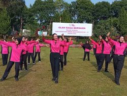 Peringati HKGB Ke-74 Bhayangkari Polres Pagar Alam Gelar Senam Bersama dan Pembagian Door Prize