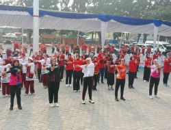 Senam Sehat Bersama Power Fit, Kapolres Pagar Alam Dukung Budaya Hidup Sehat